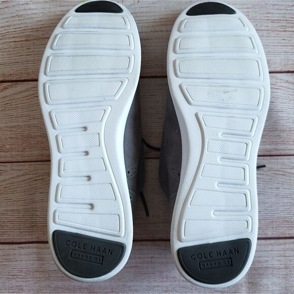 Cole Haan Grand OS Grey Suede Brogue Oxford Lace Up Shoes 9B Gray Size 9B - Picture 9 of 11